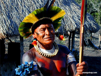 Kayapo shaman in Brazil. Mongabay.com 