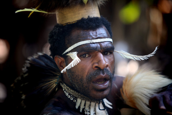 Dani hunter in Indonesian New Guinea