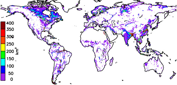 Extent of global wetlands