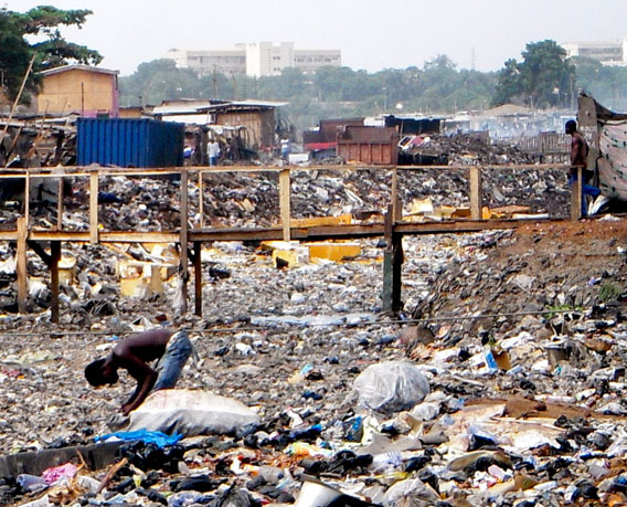 The sheer volume and density of trash is staggering. Photo by: Kwei Quartey.