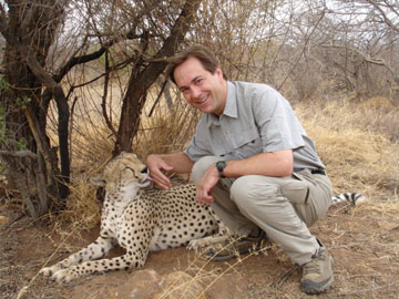 Charles Knowles with cheetah.