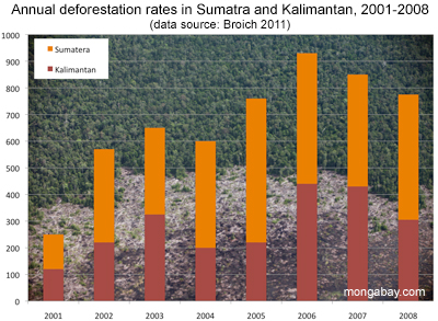 Deforestation in Kalimantan and Sumatra