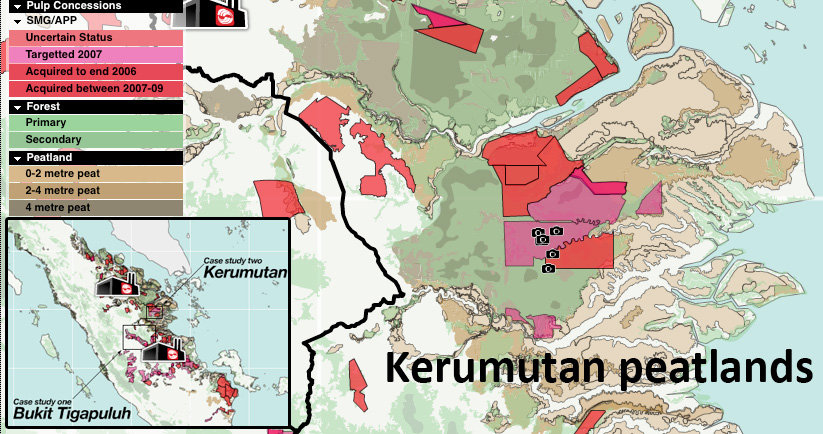 Map of APP's concessions in the Kerumutan Peat Swamp Forest