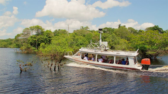 Google Street View cameras mounted on a speed boat in Brazil.