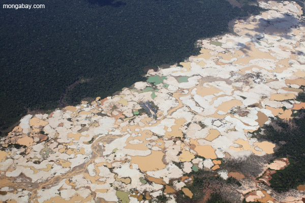 Gold mining in Peru.