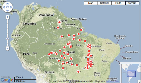 Dams in the Amazon.