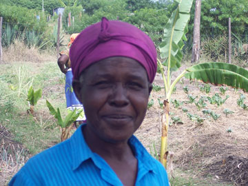 Mama Teri, first owner of an eco-san toilet in the Dunga Wetlands. Photo courtesy of Mike Skuja.
