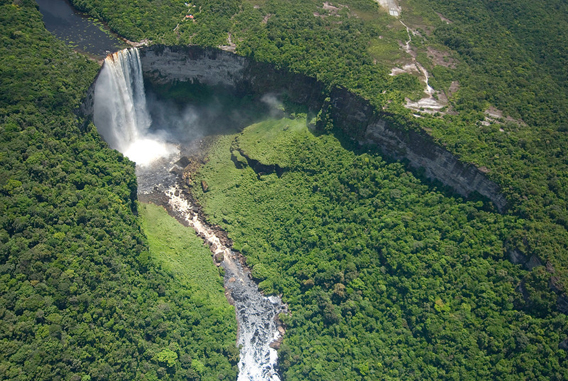 Aerial view of Kaieteur Falls, Guyana. Photo © Conservation International/John Martin.