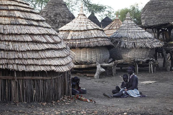 A village in South Sudan. Photo by: Steve Evans.