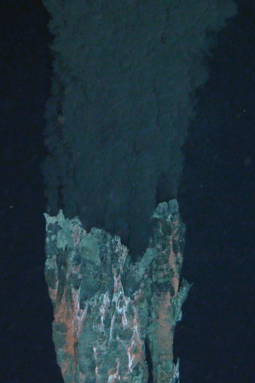Black smoker vent at the Beebe Vent Field, 5 km deep in the Cayman Trough.  Photo by: University of Southampton/NOC.