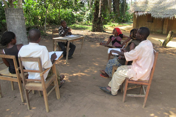 Professor Baboko teaching a geography class at the Djolu Technical College of Rural Development. Photo courtesy of: Ingrid Schulze.