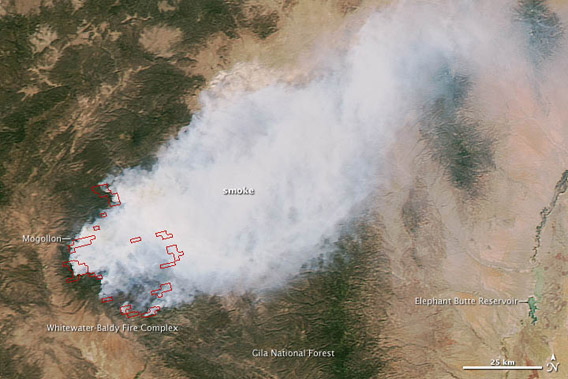 New Mexico's biggest fire ever as seen on May 29th from NASA's Aqua satellite. Photo by: NASA.