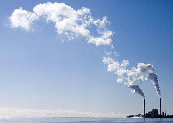 Coal power plant on Lake Michigan