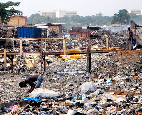 The sheer volume and density of trash is staggering Photo by Kwei Quartey