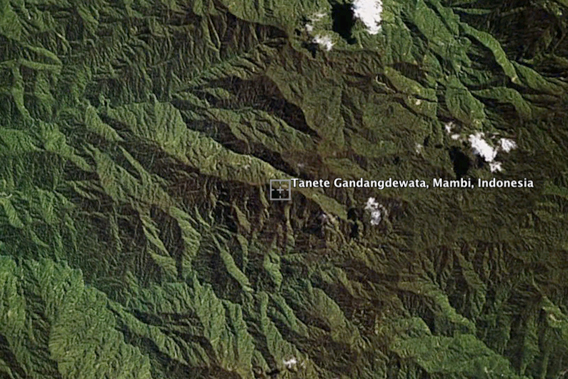 Image of Mount Gandangdewata. Image created using Google Earth.