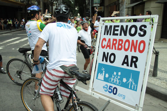  Cyclists in Rio de Janeiro taking action.