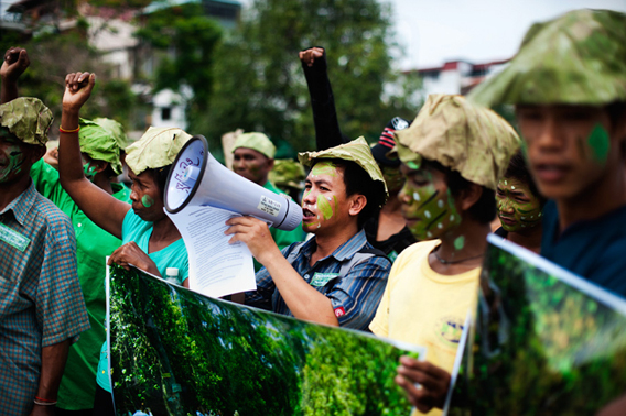 Activists dress as avatars to protest the destruction of Prey Lang forest. Photo courtesy of Prey Lang: It's Our Forest Too.