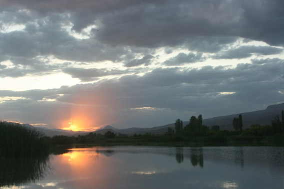 Turkey's stunning landscapes and wildlife are under threat due to government ambivalence: the sun sets outside Igdir, Turkey. Photo by: Cagan Sekercioglu.